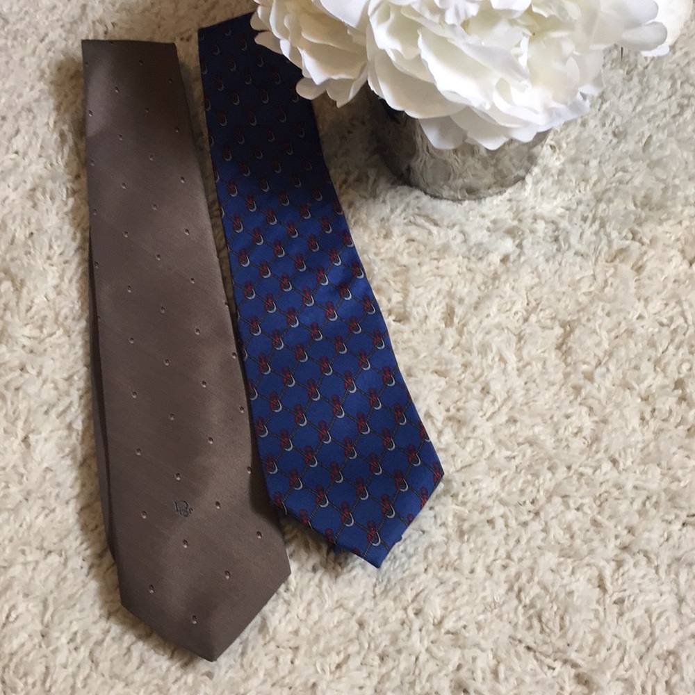 ❗️SALE❗️Christian Dior Ties 1 Silk, 1 Silk Blend